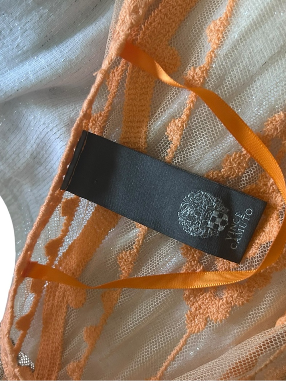 Lace Embroidered Sheer Tunic Top - Orange - Picture 5 of 5